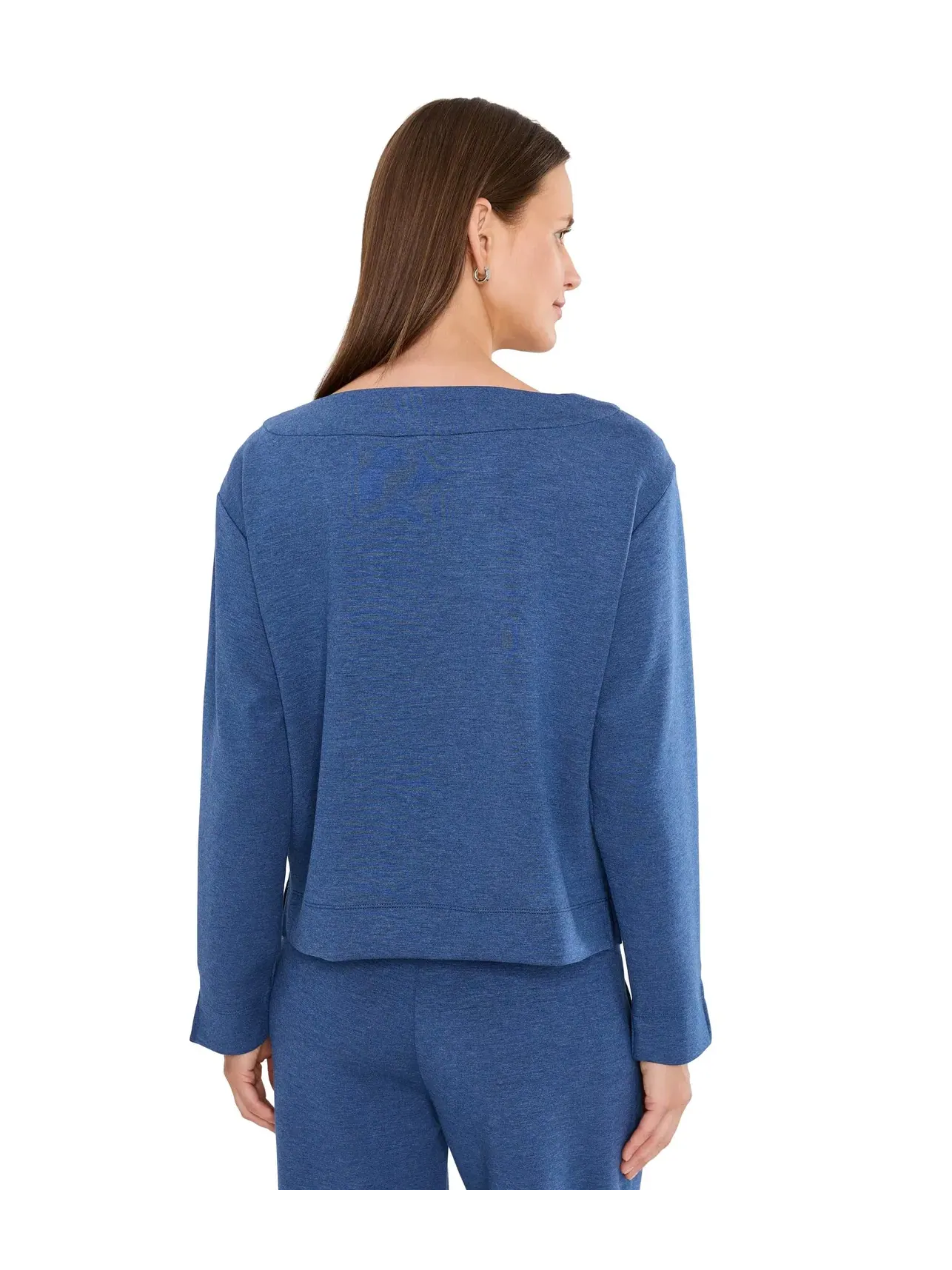 Лонгслив с вырезом лодочка Long Sleeve Boatneck Top Liverpool Los Angeles — изображение 4 из 5, темно-синий