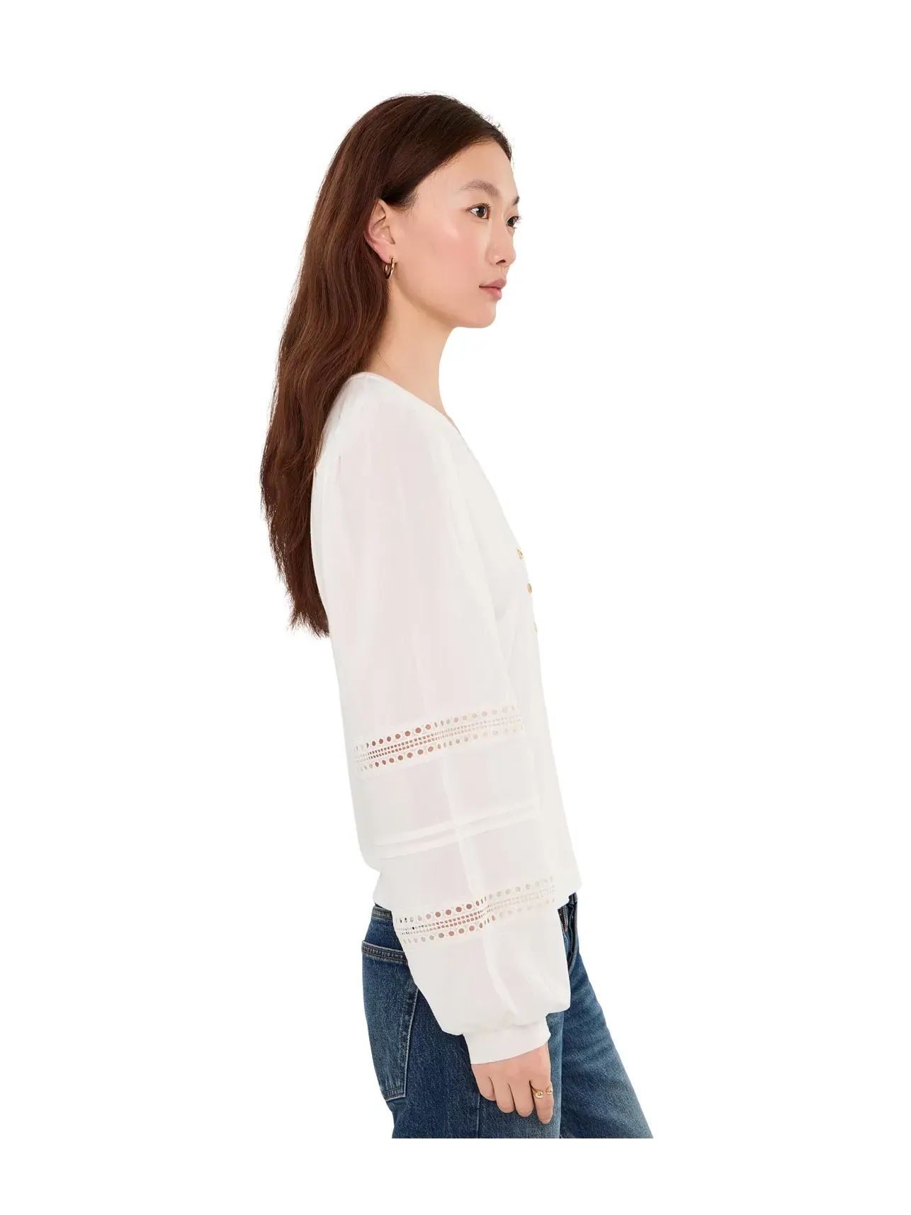 Трикотажный топ с длинным рукавом Ronson Long Sleeve Knit Top Lilly Pulitzer — изображение 3 из 5, кокос