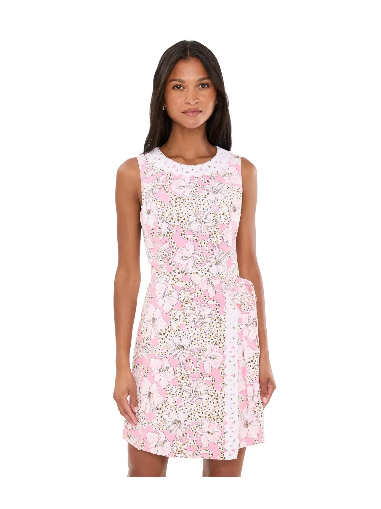 Платье-трапеция из стрейча Fresia Stretch Shift Lilly Pulitzer — изображение 1 из 5, розовый