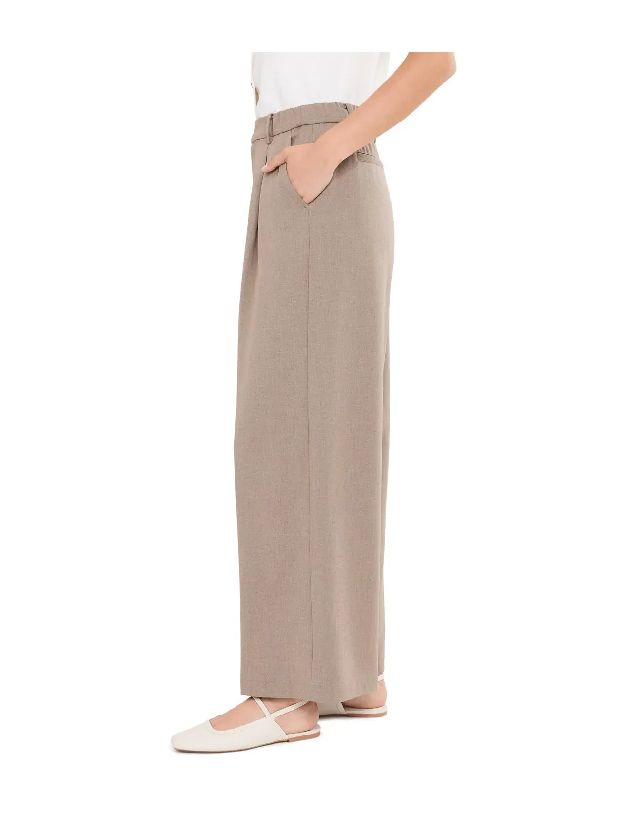 Брюки 30" High-Rise Wide Leg Trousers Liverpool Los Angeles — изображение 3 из 5, хаки