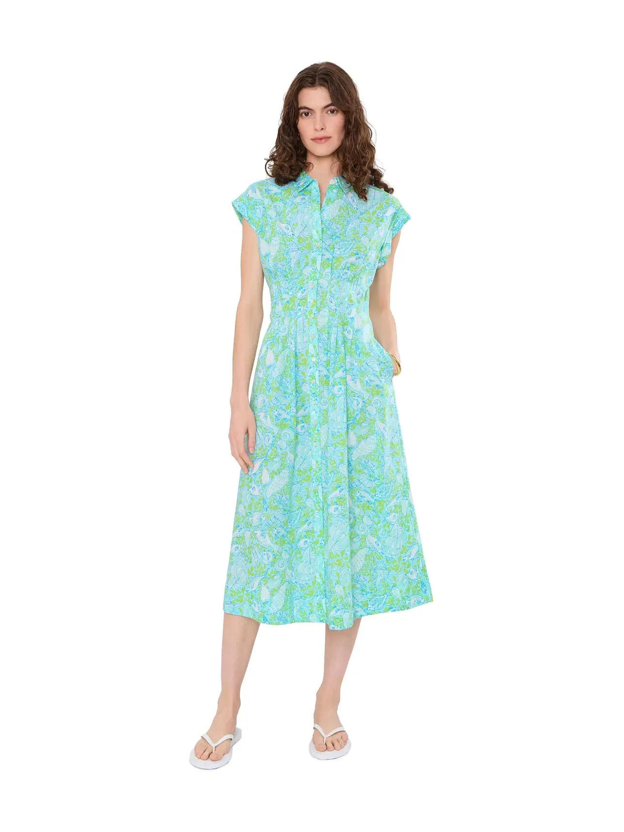 Платье-рубашка Tonya Midi Lilly Pulitzer — изображение 1 из 5, синий