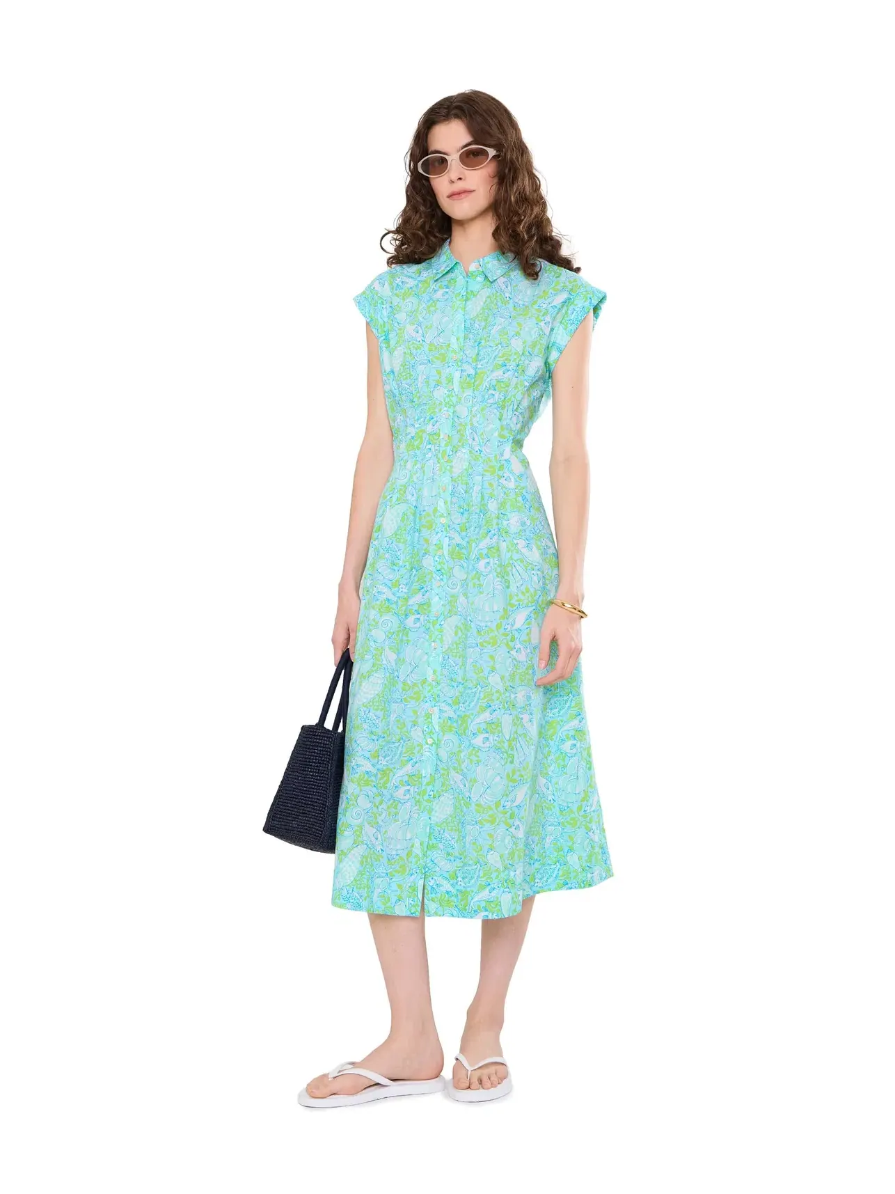 Платье-рубашка Tonya Midi Lilly Pulitzer — изображение 2 из 5, синий