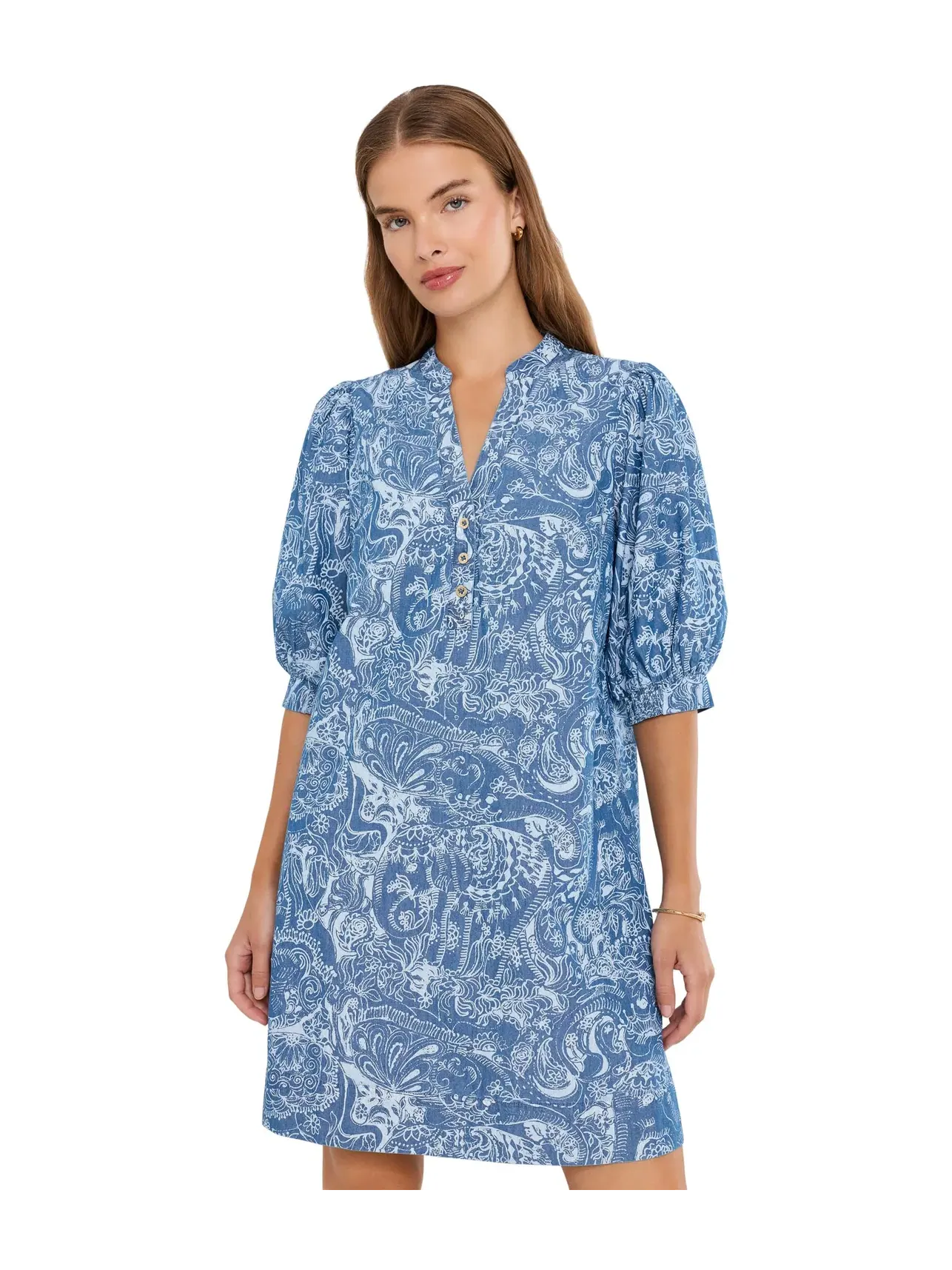 Платье Mialeigh с рукавом до локтя Lilly Pulitzer — изображение 1 из 5, индиго