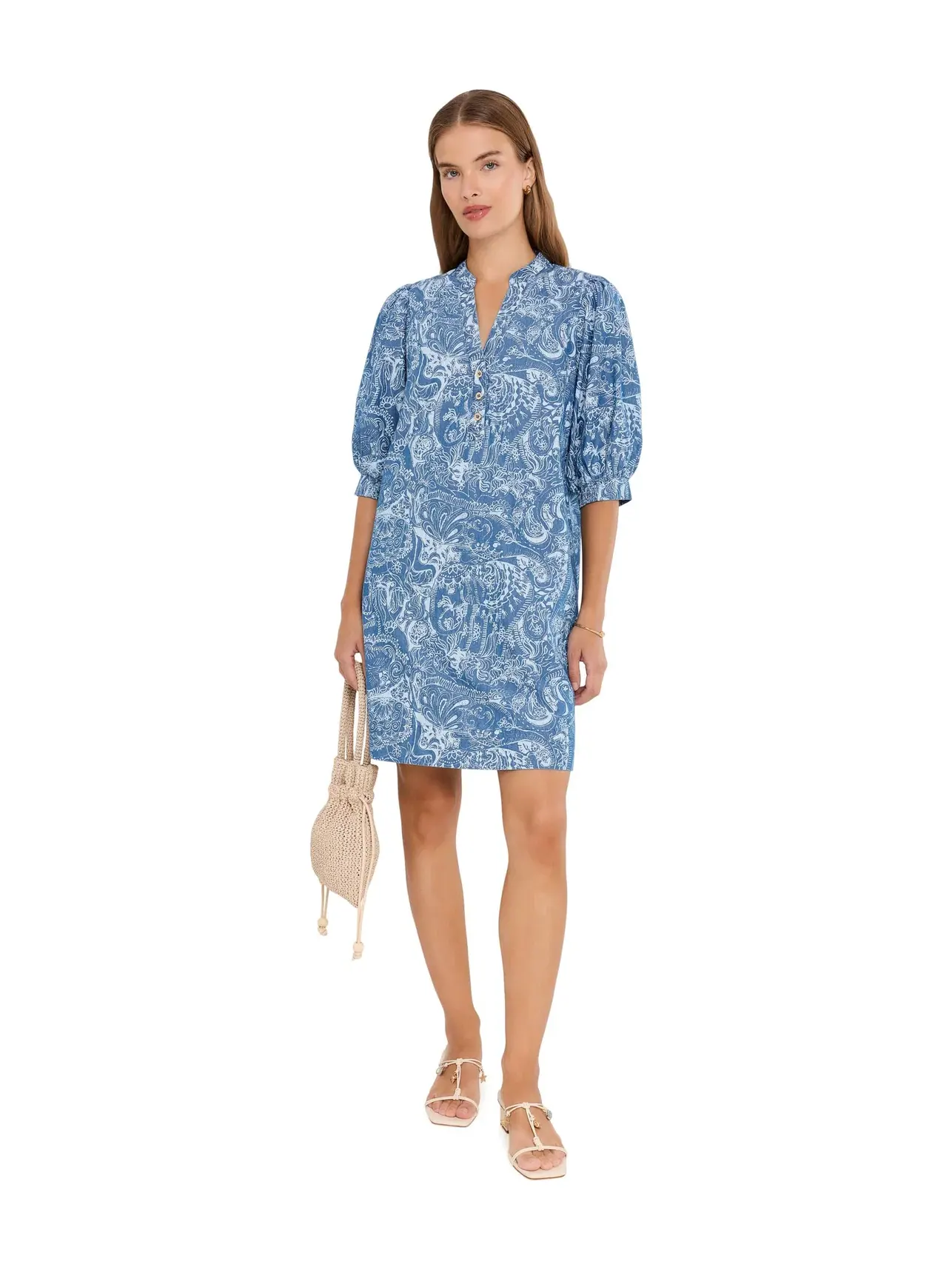 Платье Mialeigh с рукавом до локтя Lilly Pulitzer — изображение 2 из 5, индиго