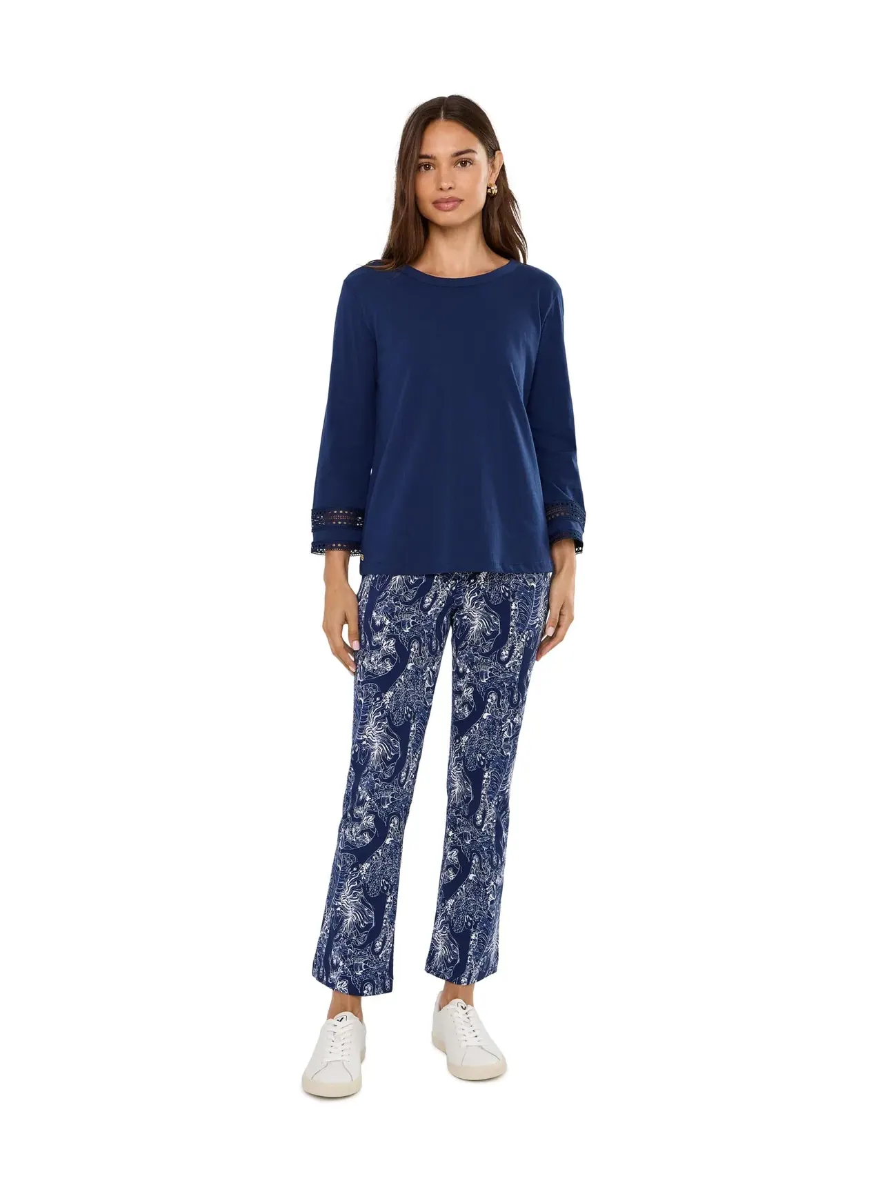 Брюки-клеш Corso Kick Flare Pants UPF 50+ Lilly Pulitzer — изображение 2 из 5, темно-синий