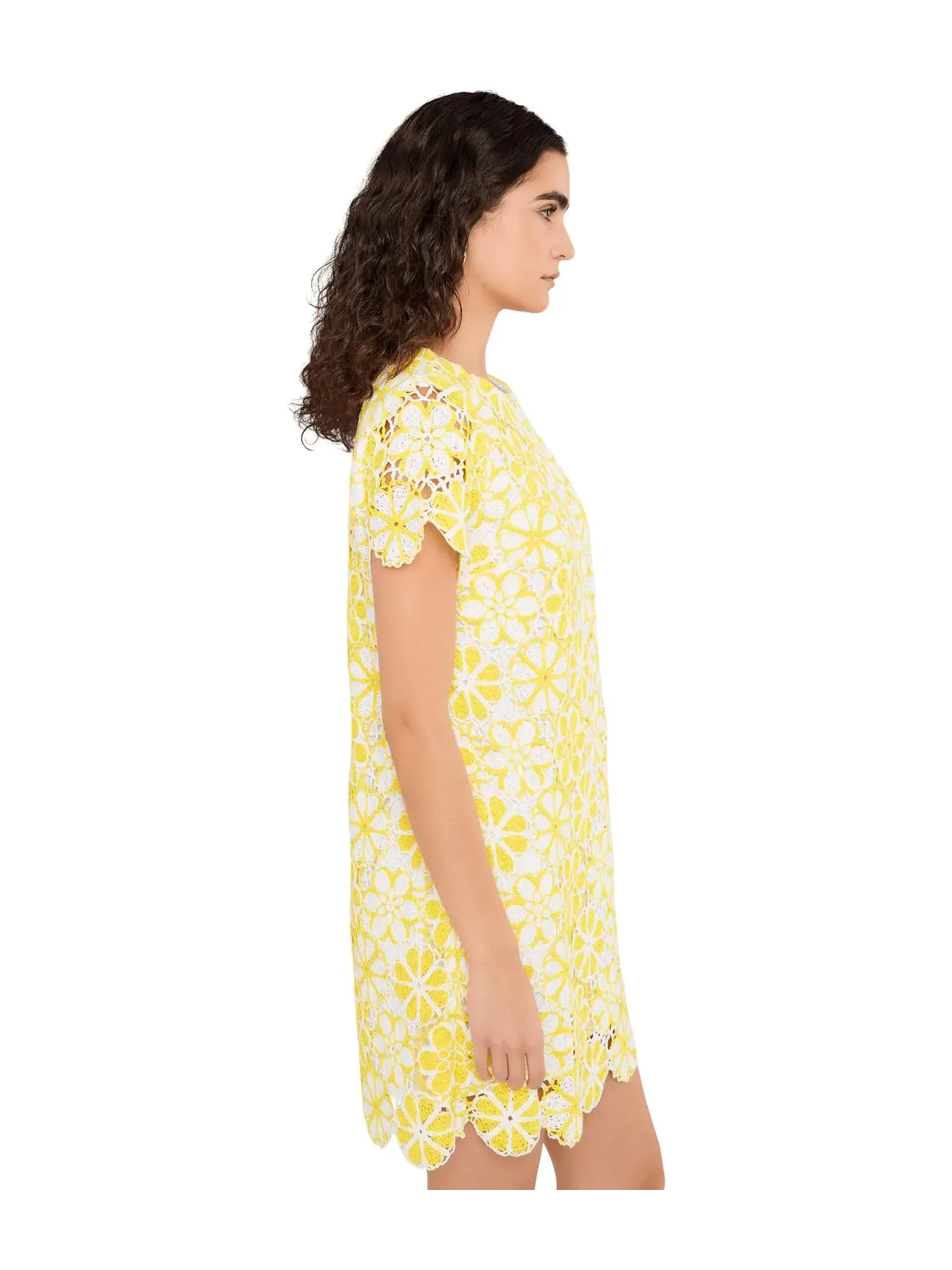 Платье-трапеция вязаное крючком Cortney Crochet Shift Lilly Pulitzer — изображение 3 из 5, желтый