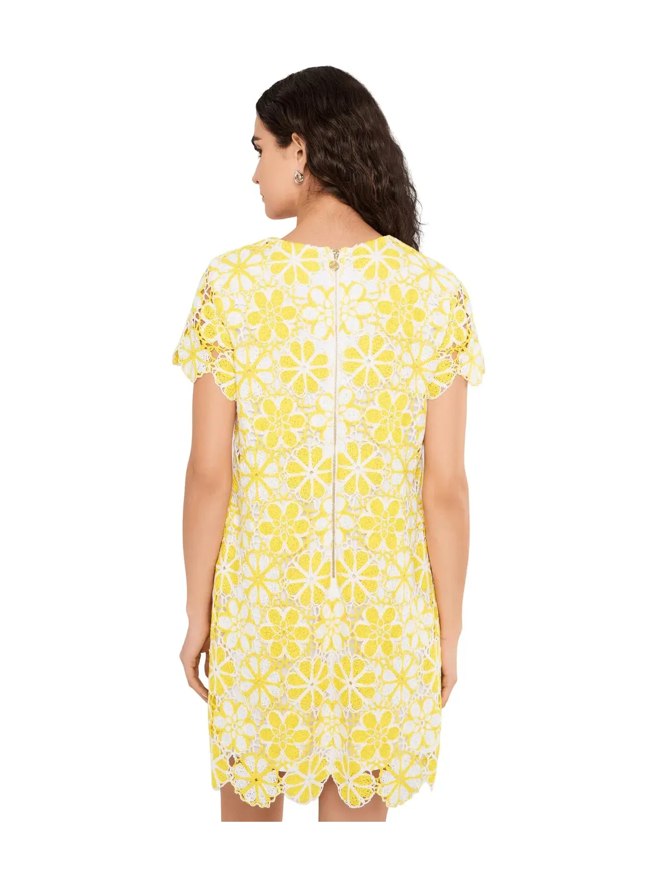 Платье-трапеция вязаное крючком Cortney Crochet Shift Lilly Pulitzer — изображение 4 из 5, желтый