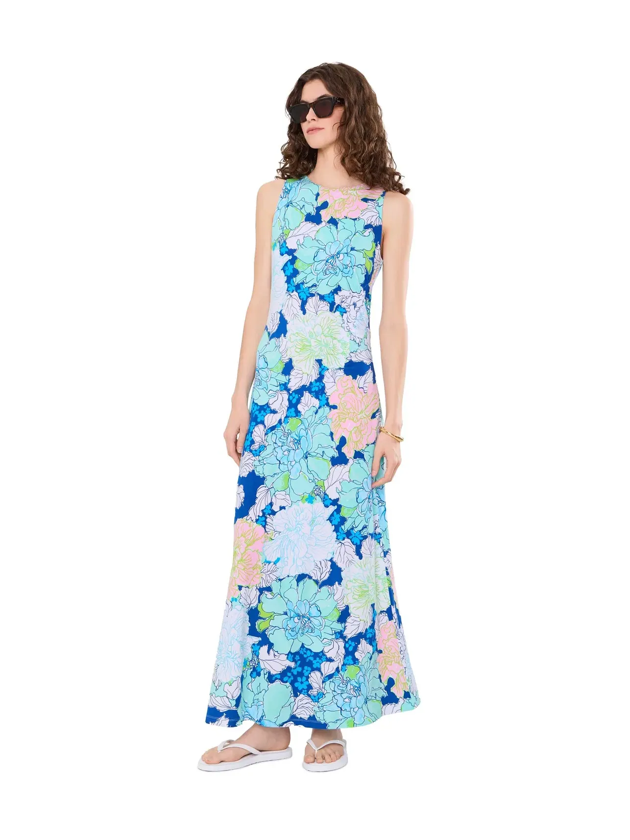 Платье макси Carolita Lilly Pulitzer — изображение 2 из 5, темно-синий