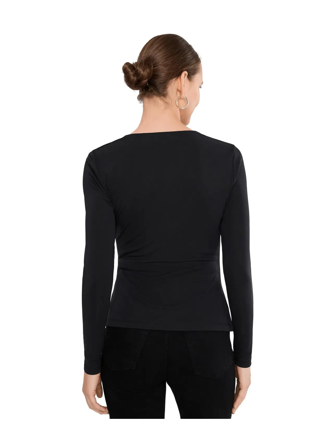 Топ асимметричный с длинным рукавом Jersey Asymmetrical Long Sleeve Top Lauren Ralph Lauren — изображение 4 из 5, черный