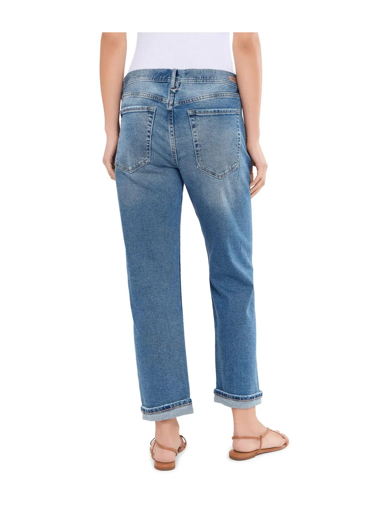 Джинсы 27" Sloane Slouchy Mid-Rise Girlfriend Cuffed Jeans with Removed Patch Liverpool Los Angeles — изображение 4 из 5