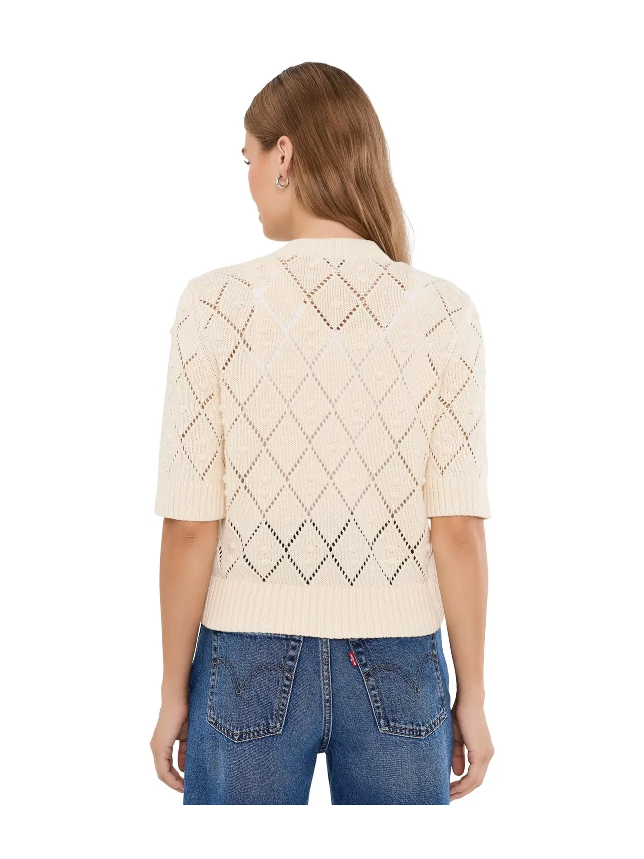 Кардиган с коротким рукавом Kate Cotton Bauble Solid Madewell — изображение 4 из 5, холст