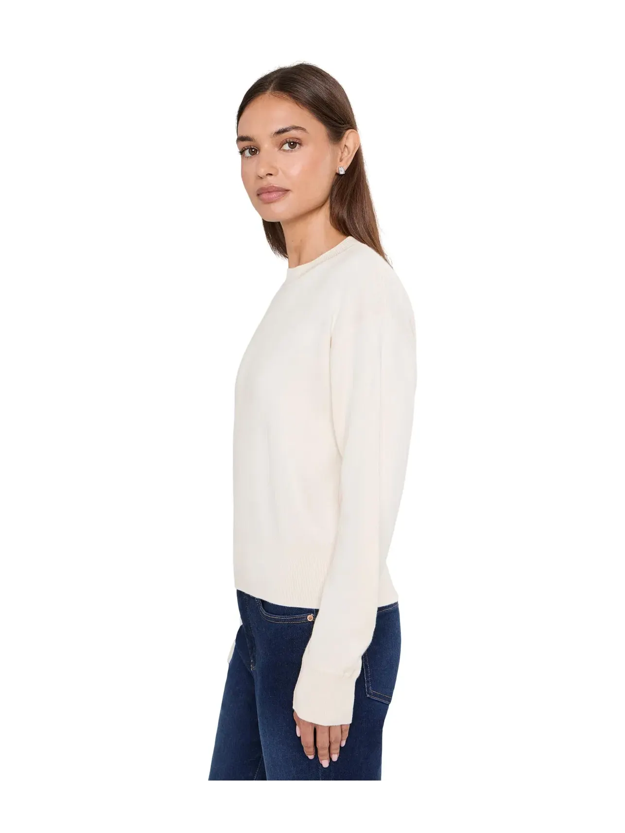 Свитер из мериноса и шелка с клиньями Merino Silk Wedged Casey Crew Madewell — изображение 3 из 5, холст