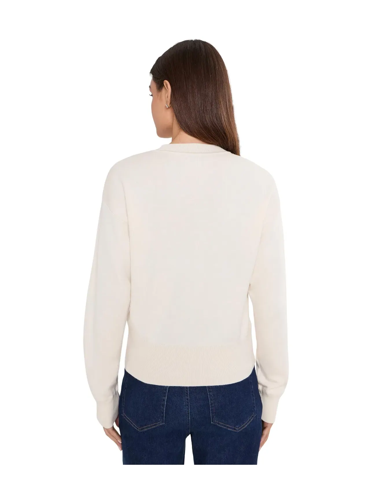 Свитер из мериноса и шелка с клиньями Merino Silk Wedged Casey Crew Madewell — изображение 4 из 5, холст