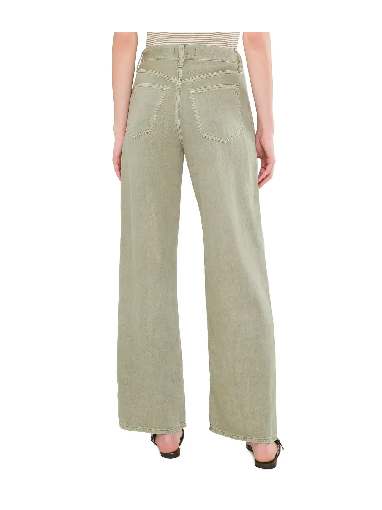 Брюки PV Wide in Airy Chateau Olive Madewell — изображение 4 из 5, оливковый