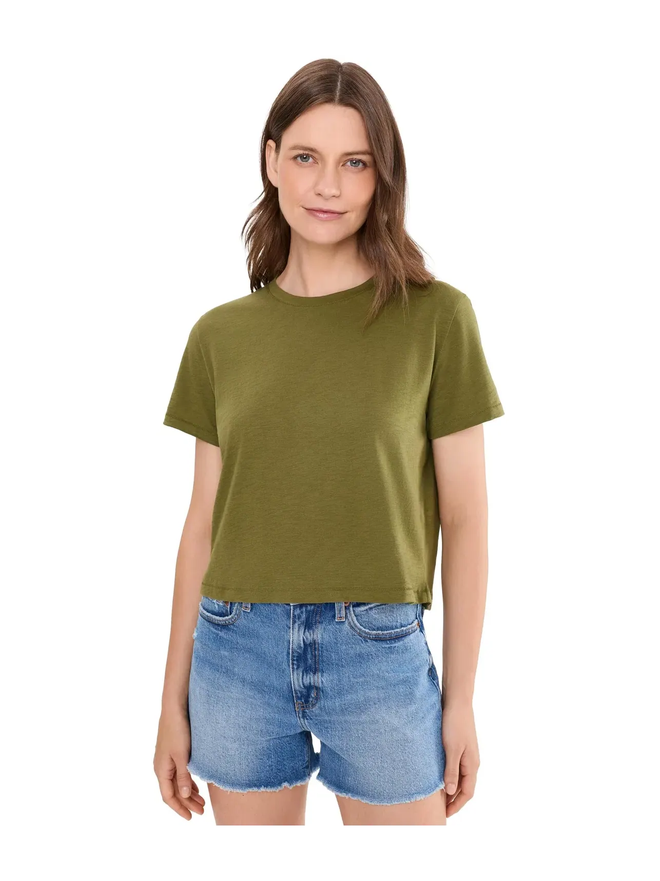 Футболка Bella Tee Slub Madewell — изображение 1 из 5, оливковый