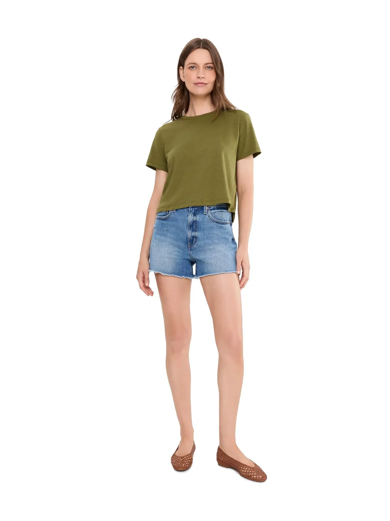 Футболка Bella Tee Slub Madewell — изображение 2 из 5, оливковый