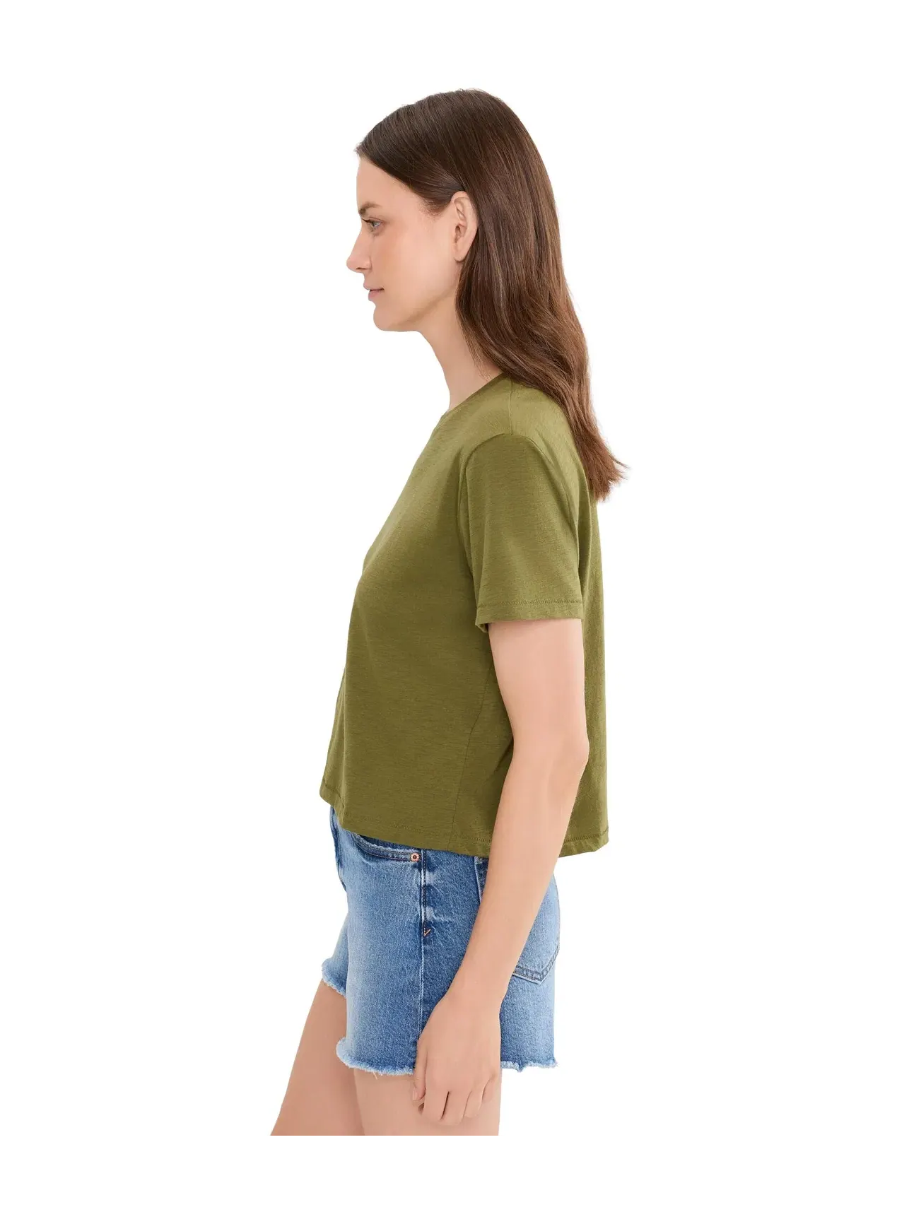 Футболка Bella Tee Slub Madewell — изображение 3 из 5, оливковый