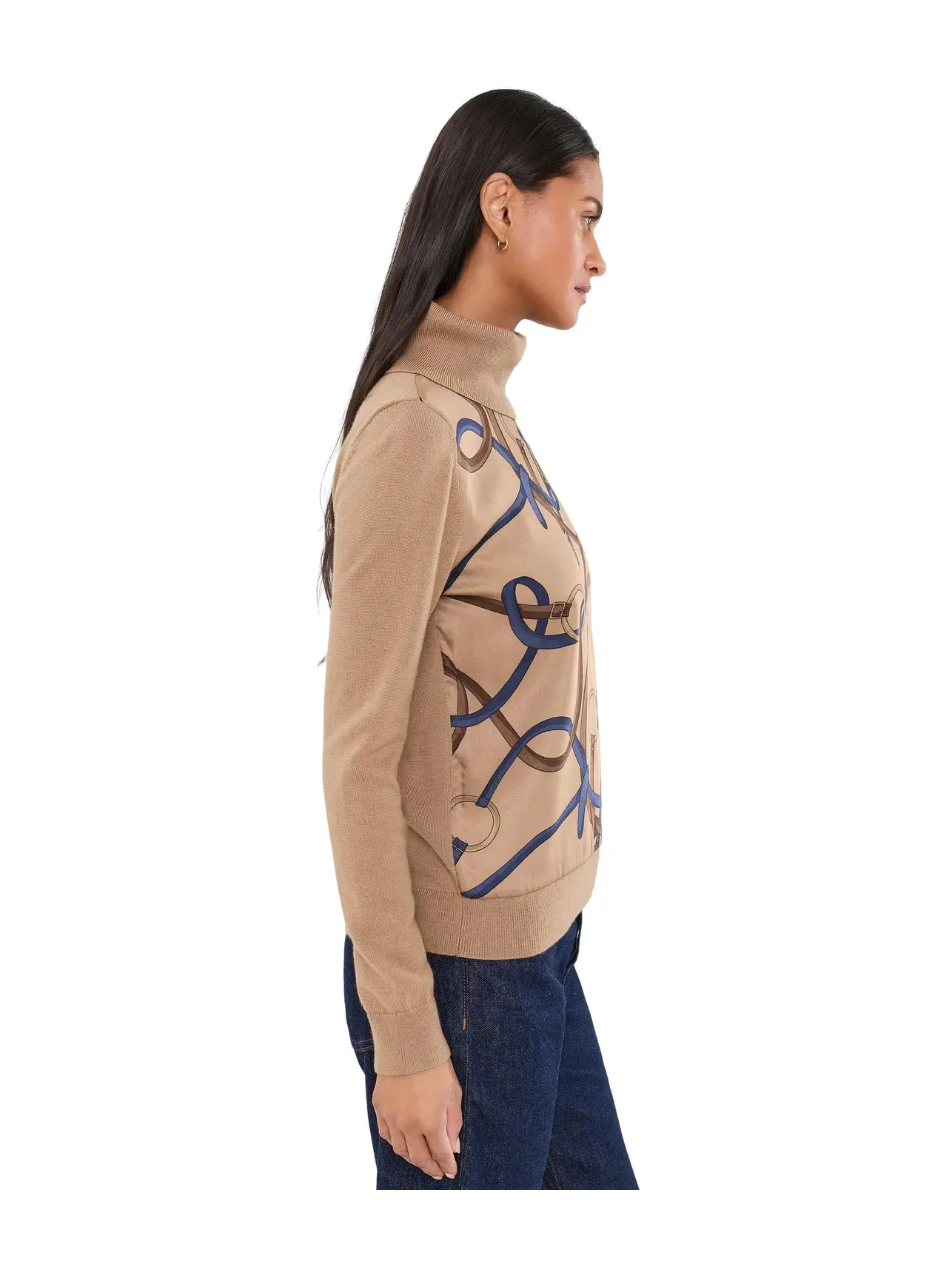 Свитер с высоким воротником и принтом в виде пояса Lauren Ralph Lauren — изображение 3 из 5, мульти