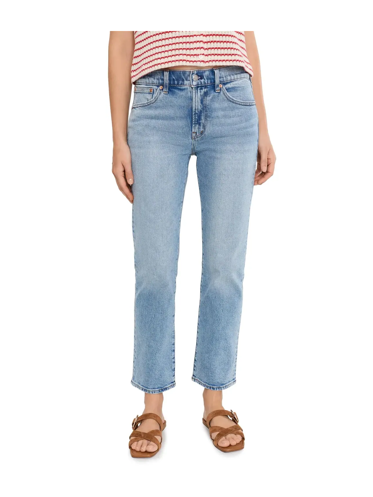 Джинсы зауженные прямые Jules Slim Straight in Raebrook Madewell — изображение 1 из 5, серый