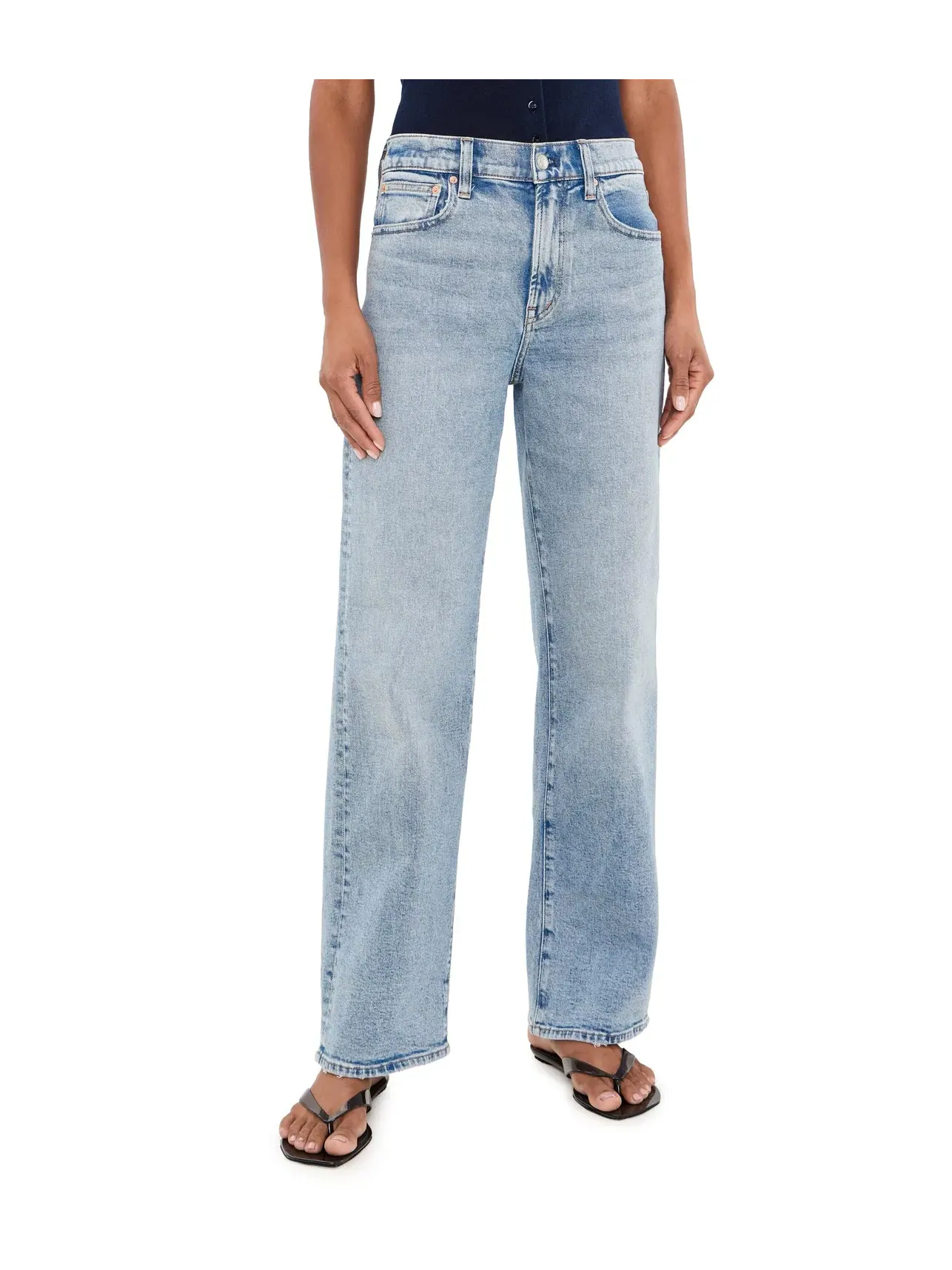 Джинсы Pv Wide Full in Length in Raebrook Wash Madewell — изображение 1 из 5, серый