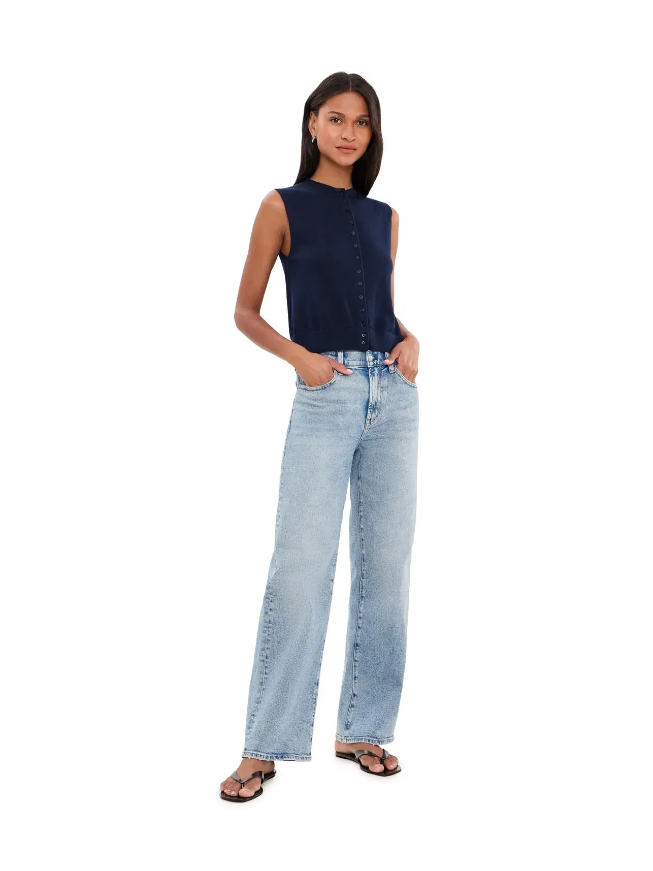 Джинсы Pv Wide Full in Length in Raebrook Wash Madewell — изображение 2 из 5, серый