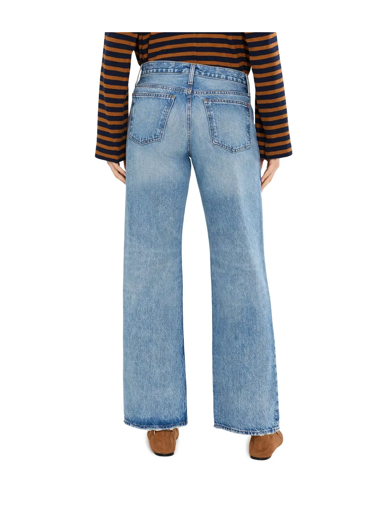 Джинсы свободные с низкой посадкой Low Rise Loose in Raebrook Wash Madewell — изображение 4 из 5, серый