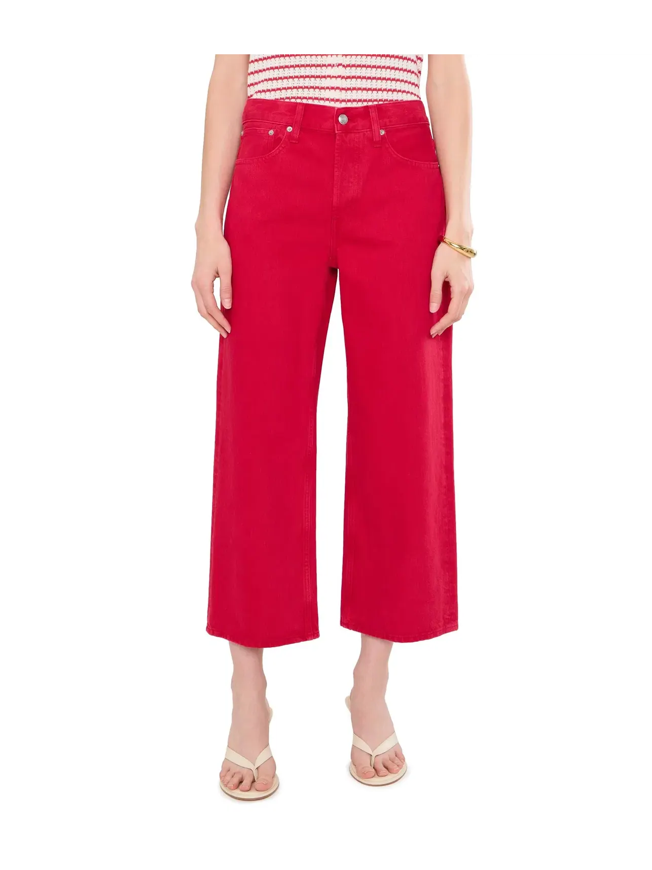 Джинсы свободные-кроп с низкой посадкой Low Slung Baggy Crop in Red Madewell — изображение 1 из 5, красный