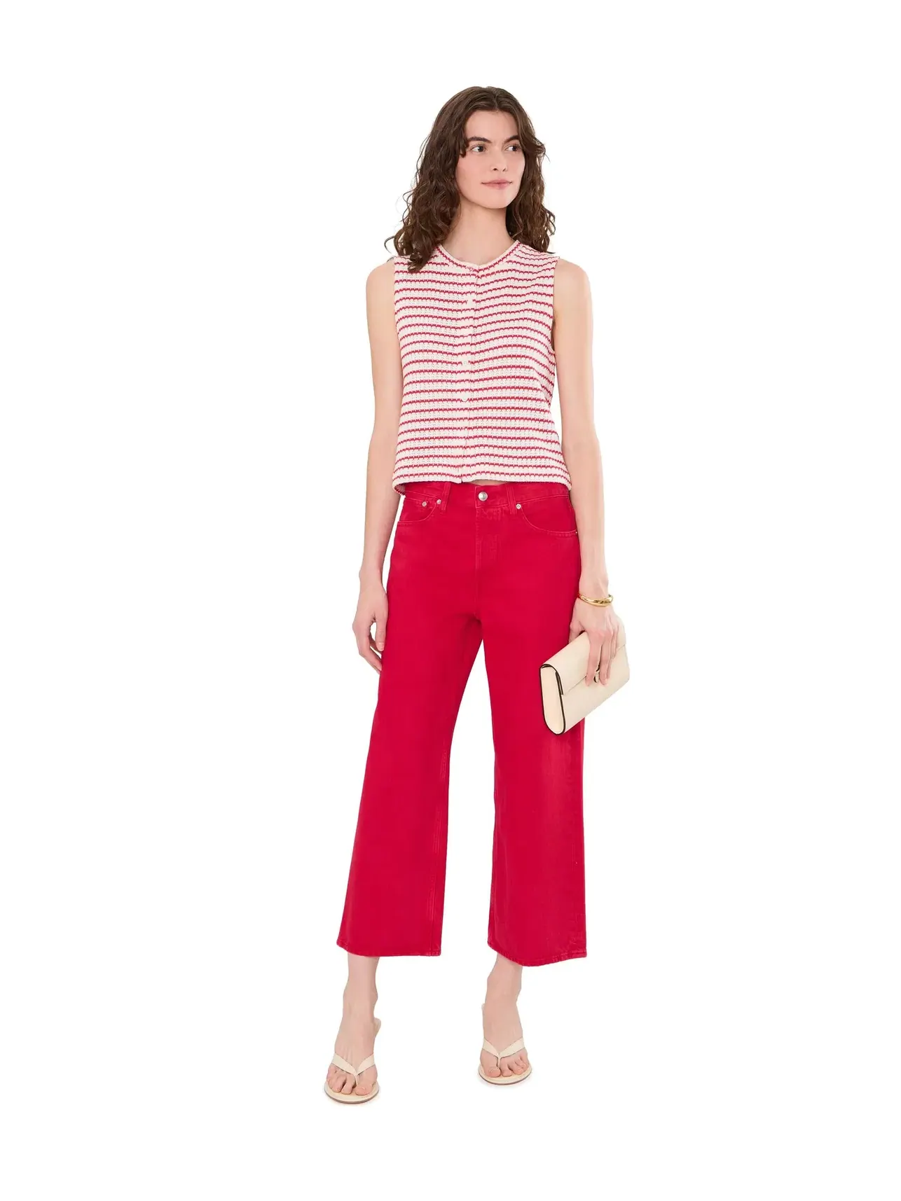 Джинсы свободные-кроп с низкой посадкой Low Slung Baggy Crop in Red Madewell — изображение 2 из 5, красный