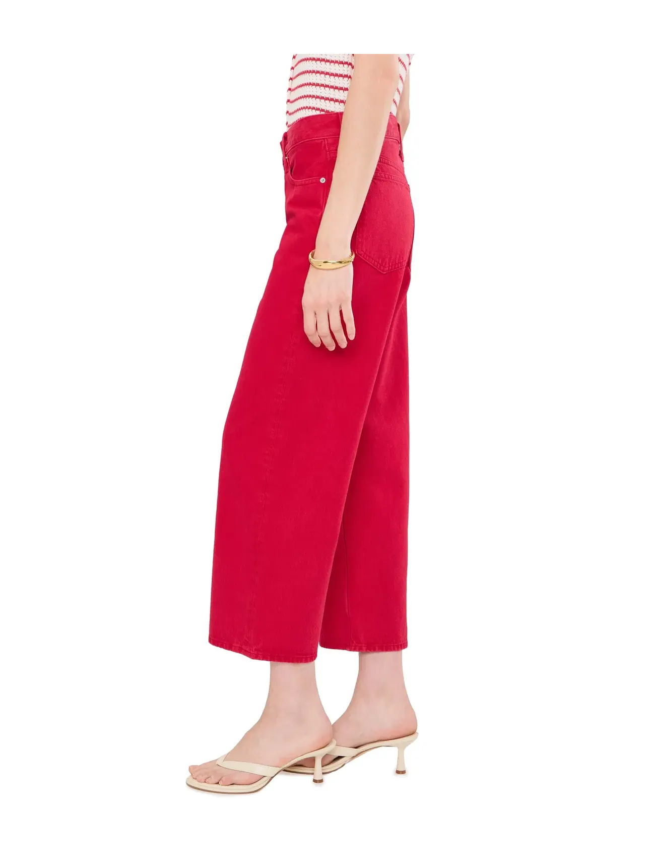 Джинсы свободные-кроп с низкой посадкой Low Slung Baggy Crop in Red Madewell — изображение 3 из 5, красный