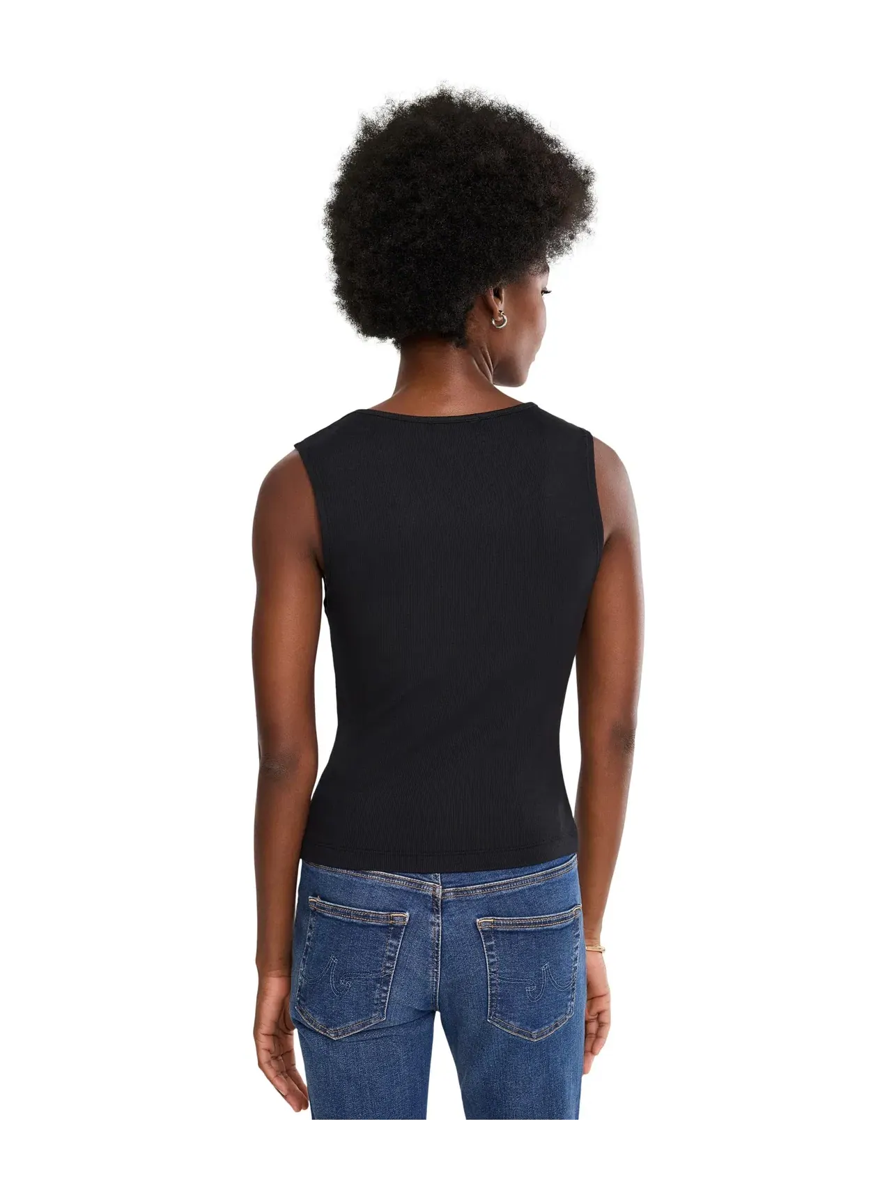 Топ-майка со сборками спереди Lune Shirred Front Tank Michael Stars — изображение 4 из 5, черный