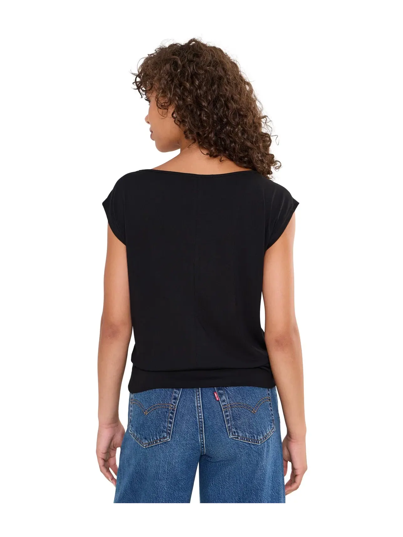 Топ с открытыми плечами и резинкой Ines On-Off Shoulder Banded Top Michael Stars — изображение 4 из 5, черный