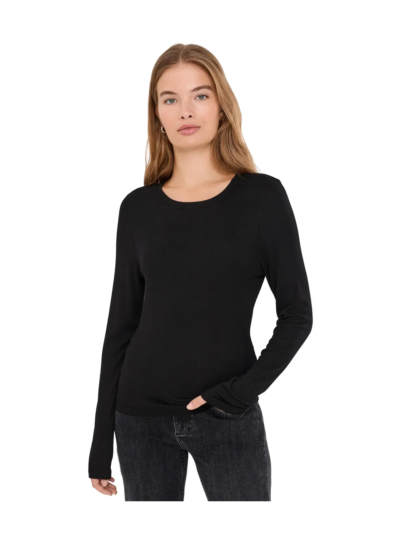 Топ-кроп с круглым вырезом Finn Cropped Crew Neck Michael Stars — изображение 1 из 5, черный