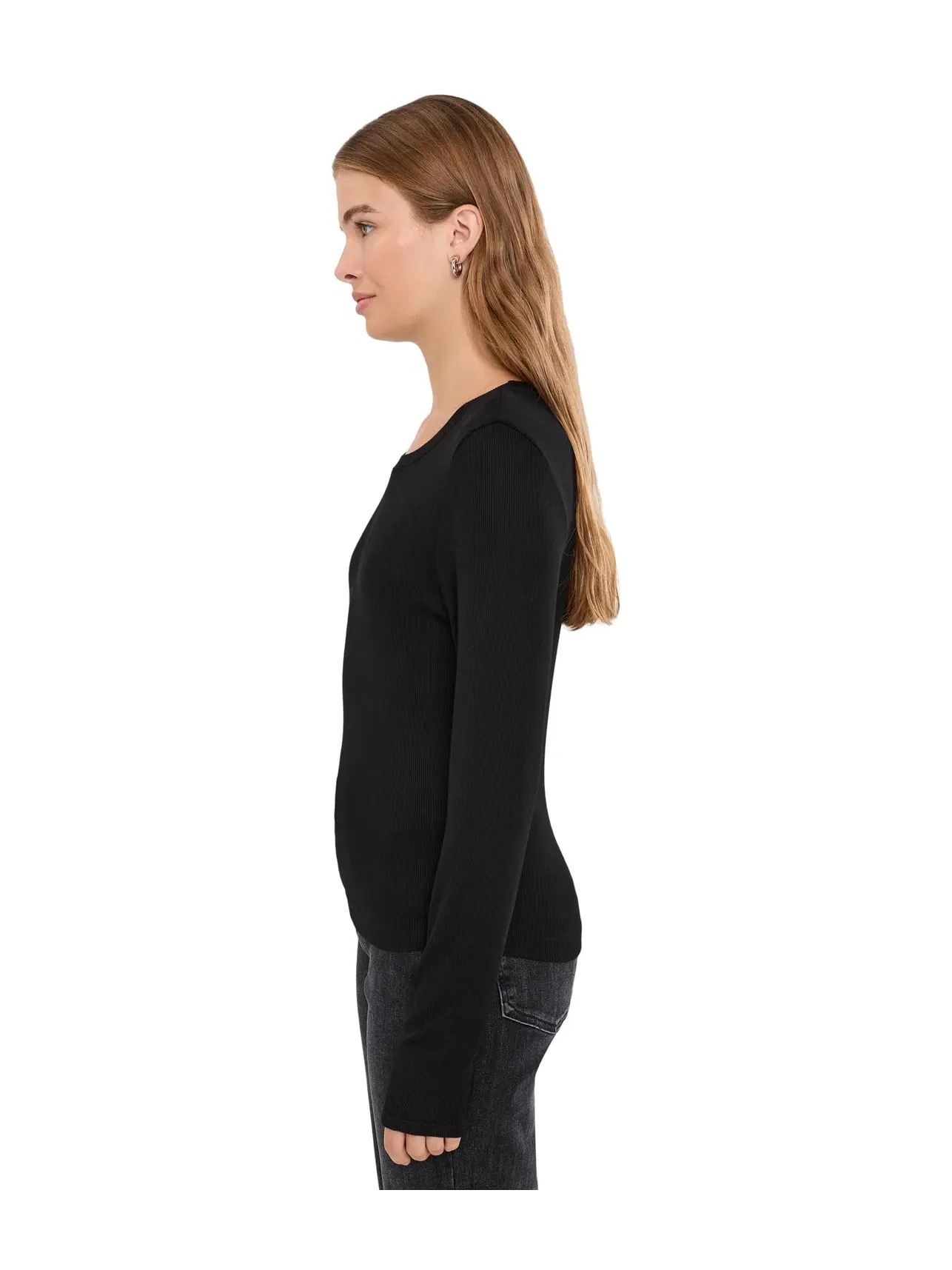 Топ-кроп с круглым вырезом Finn Cropped Crew Neck Michael Stars — изображение 3 из 5, черный