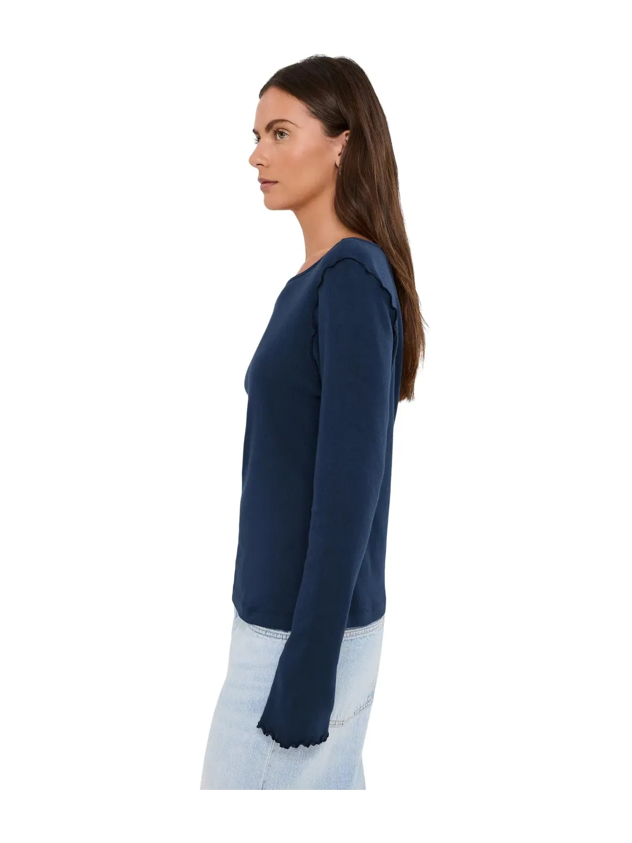 Лонгслив с вырезом лодочка и расклешенными рукавами Kit Flared Sleeve Long Sleeve Boatneck Michael Stars — изображение 3 из 5