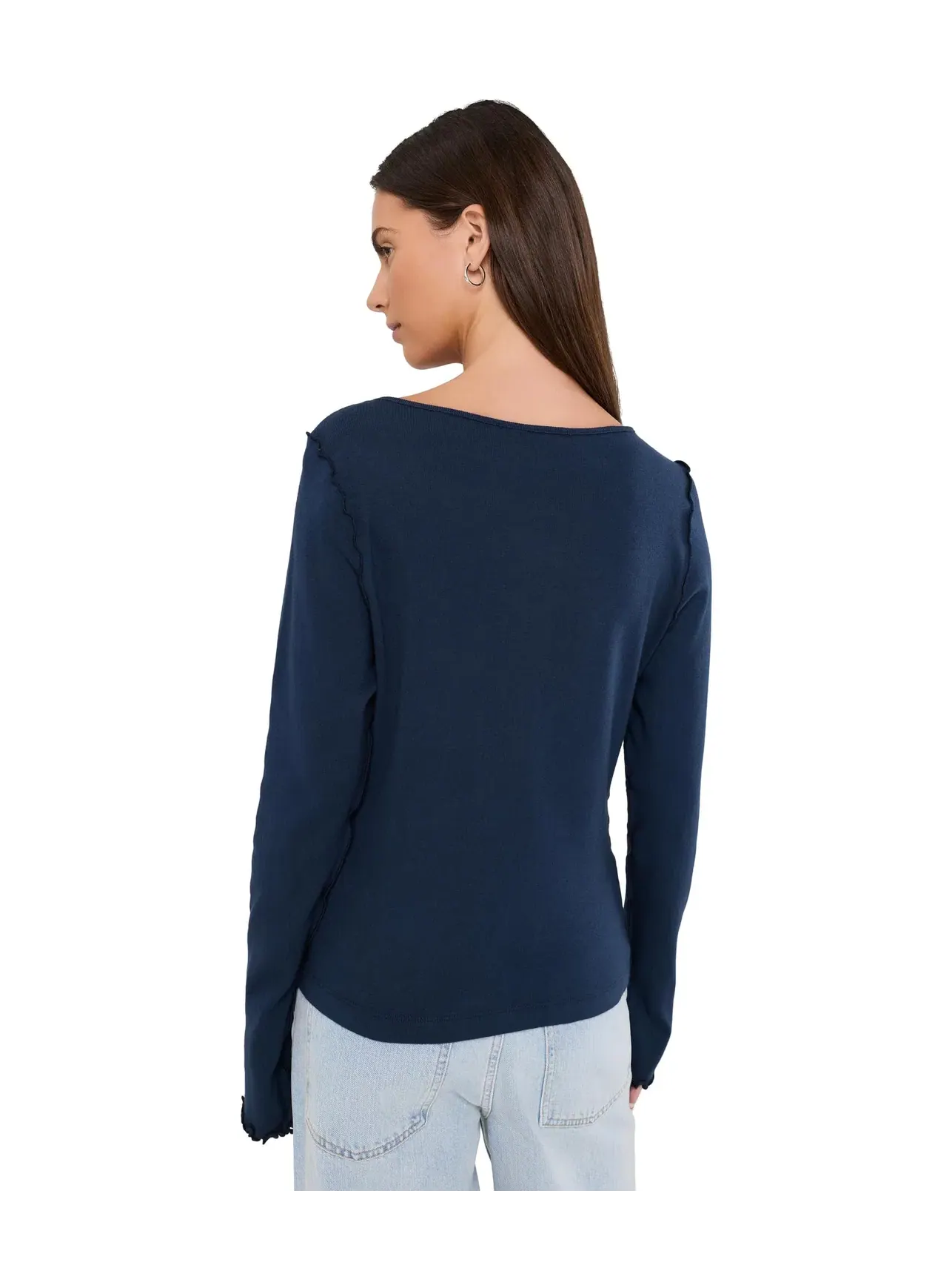Лонгслив с вырезом лодочка и расклешенными рукавами Kit Flared Sleeve Long Sleeve Boatneck Michael Stars — изображение 4 из 5