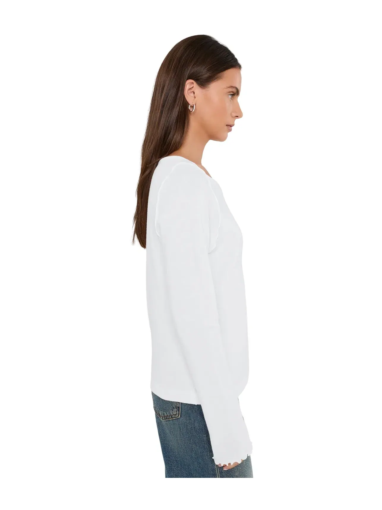 Лонгслив с вырезом лодочка и расклешенными рукавами Kit Flared Sleeve Long Sleeve Boatneck Michael Stars — изображение 3 из 5