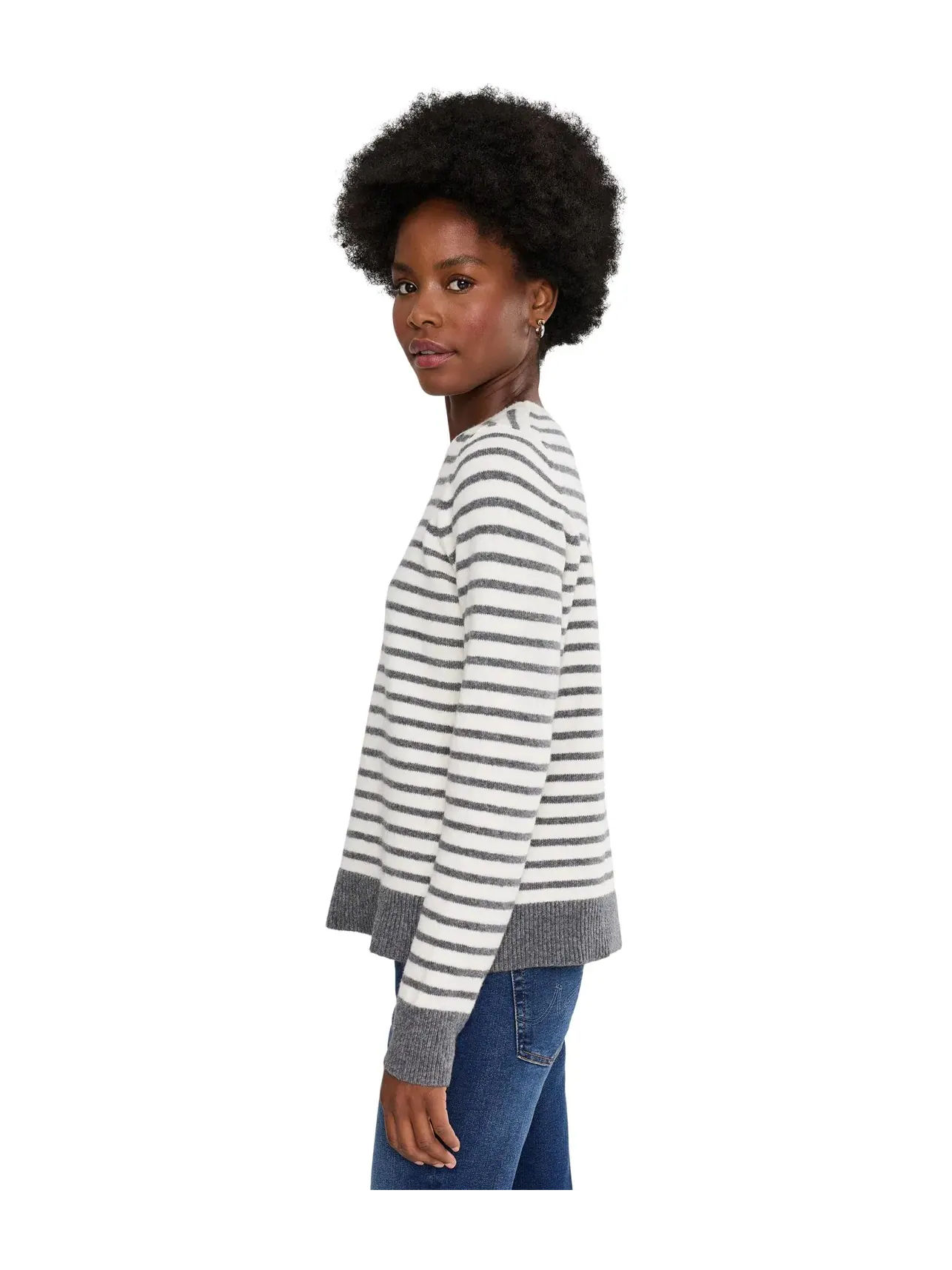 Пуловер с длинными рукавами и круглым вырезом Morgan Michael Stars — изображение 3 из 5, серый