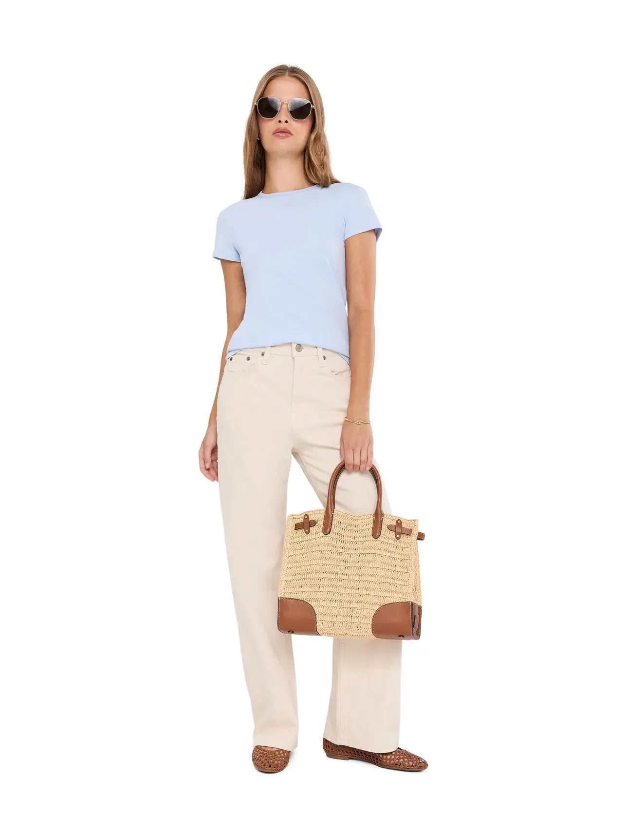 Футболка из эластичного хлопка для невысоких девушек Lauren Ralph Lauren — изображение 2 из 5, синий