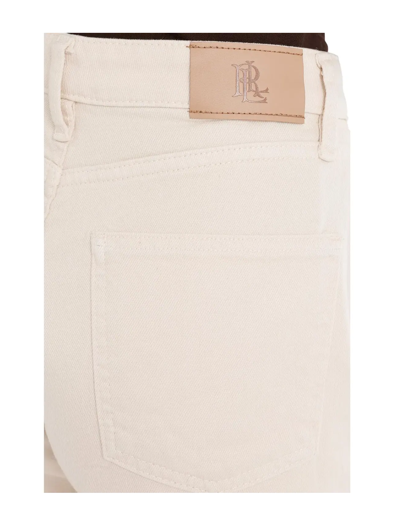 Джинсы прямого кроя с высокой посадкой для невысоких девушек Lauren Ralph Lauren — изображение 5 из 5, кремовый