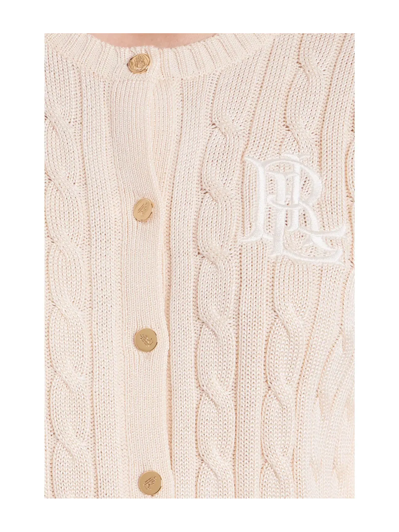 Кардиган из хлопковой смеси с косами Lauren Ralph Lauren — изображение 5 из 5, кремовый