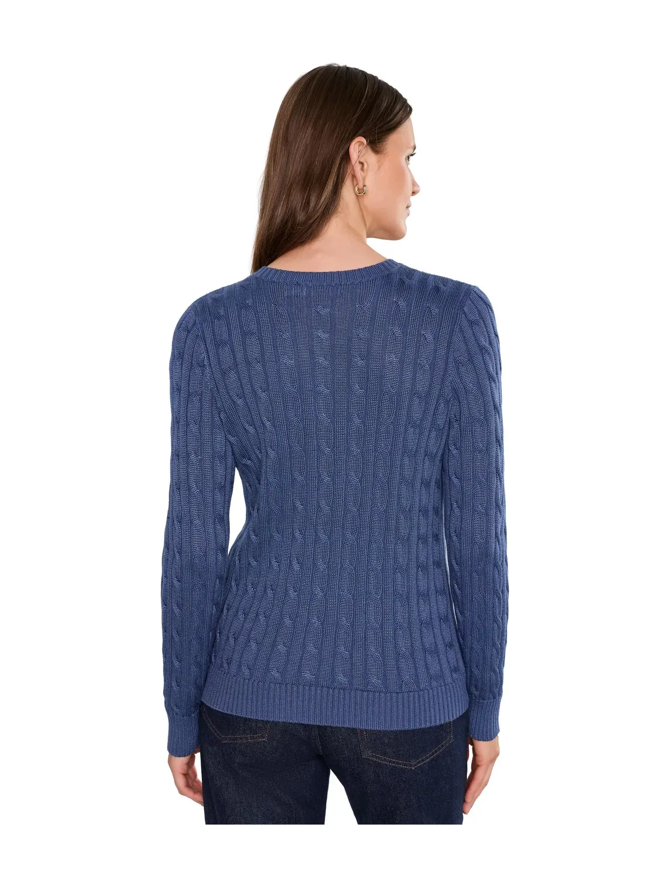 Кардиган из хлопковой смеси с косами Lauren Ralph Lauren — изображение 4 из 5, синий