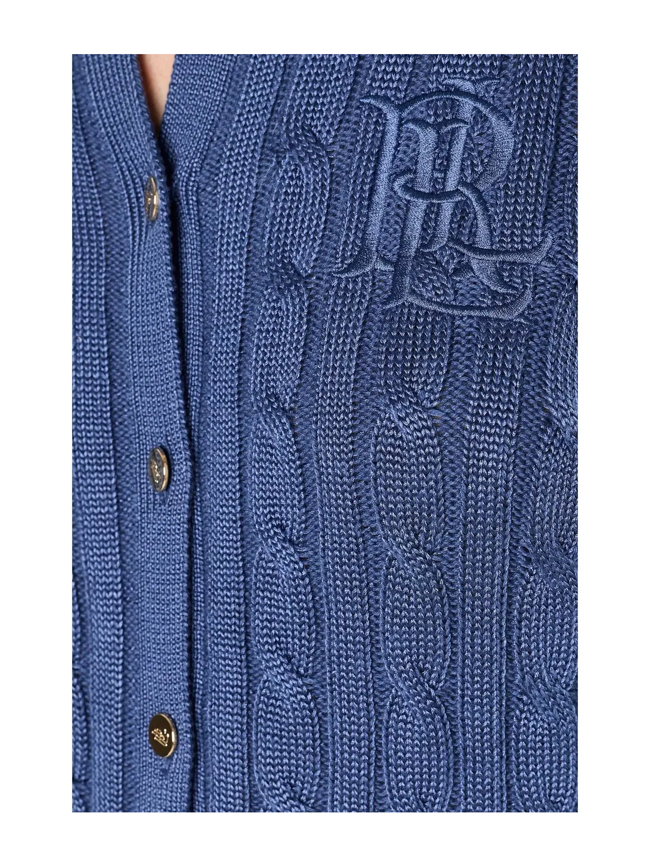 Кардиган из хлопковой смеси с косами Lauren Ralph Lauren — изображение 5 из 5, синий