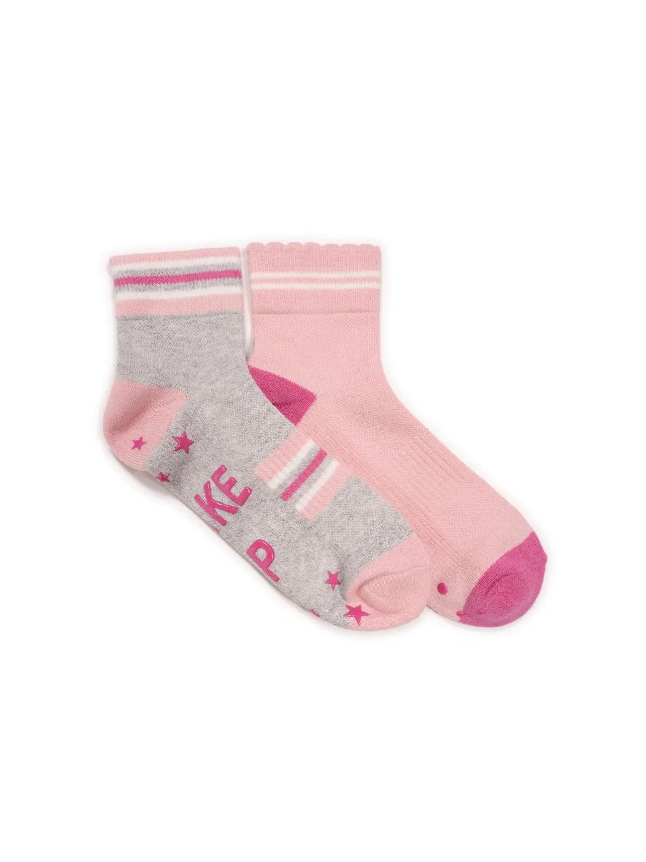 Компрессионные носки Studio Socks - комплект из 2 пар. Muk Luks — изображение 1 из 2, серый/розовый