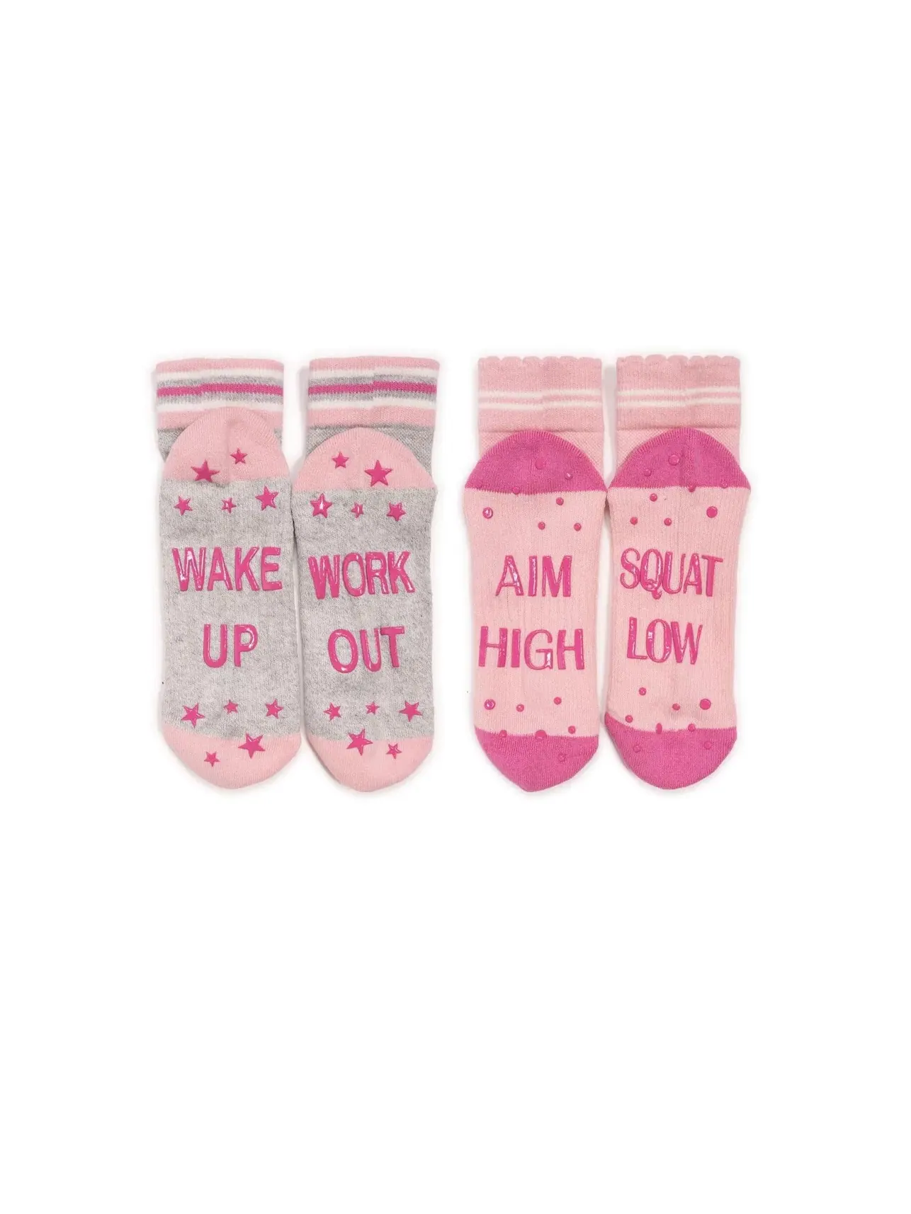Компрессионные носки Studio Socks - комплект из 2 пар. Muk Luks — изображение 2 из 2, серый/розовый