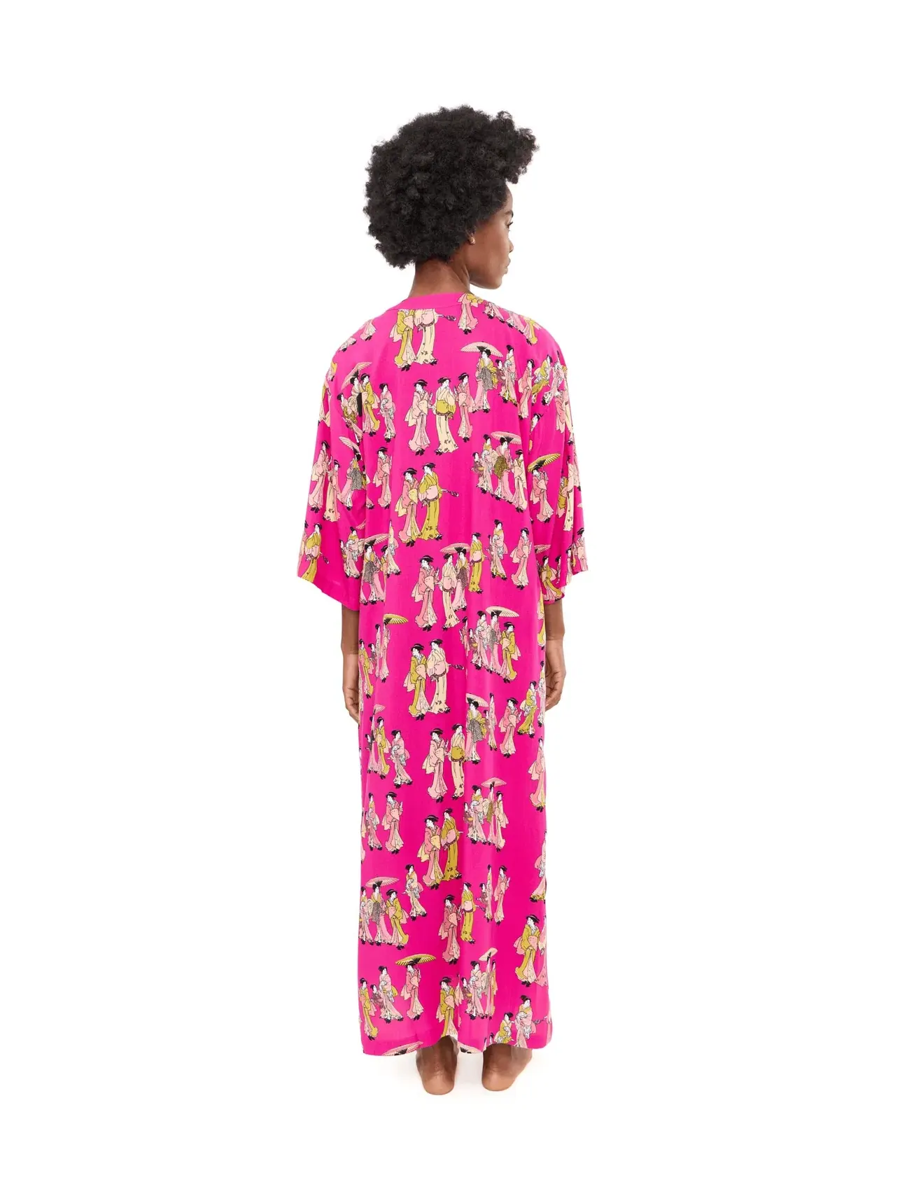 Кафтан Geisha Challis Mandarin N By Natori — изображение 4 из 5, розовый