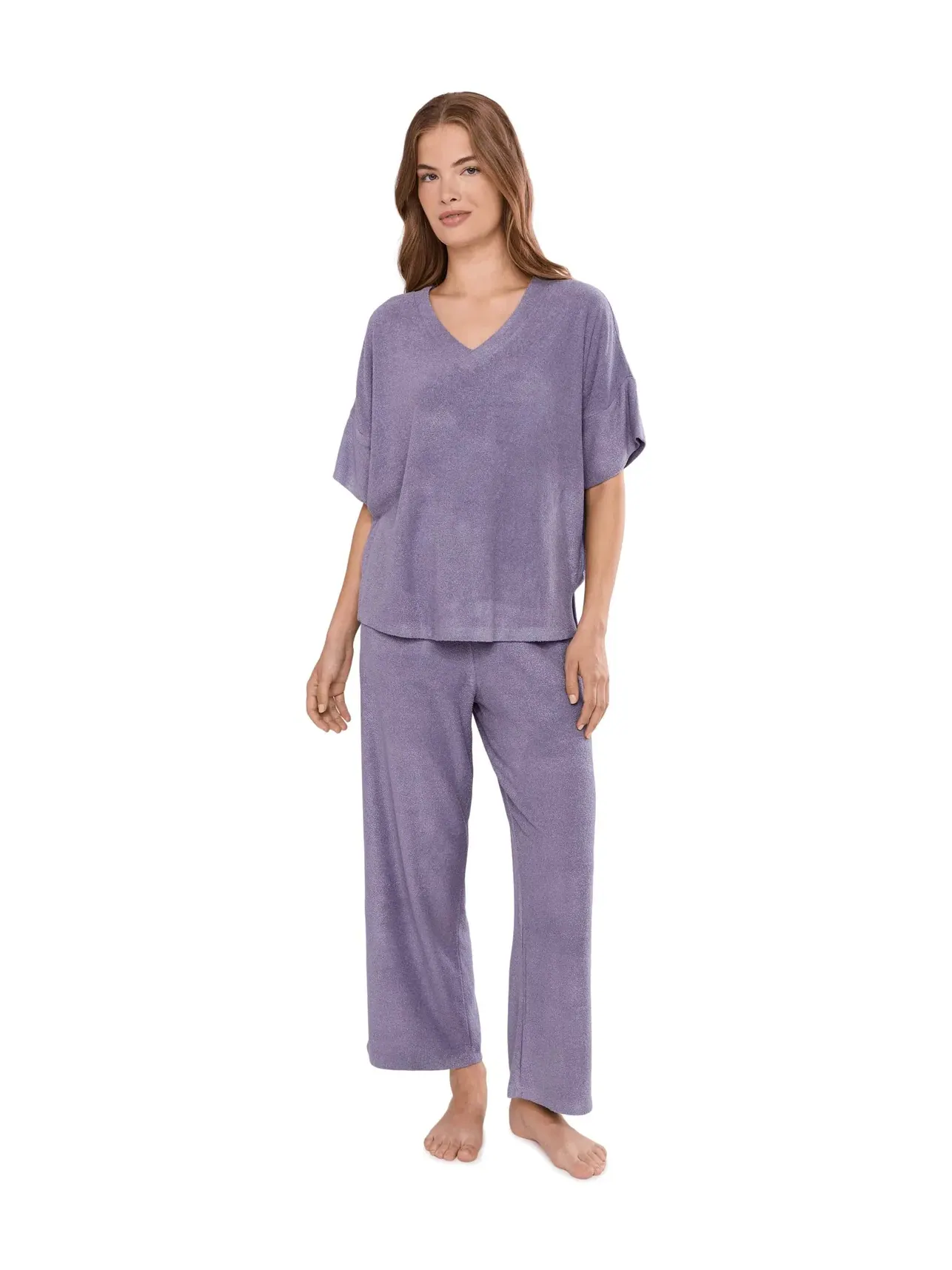 Комплект из топа и брюк Terry Lounge N By Natori — фиолетовый