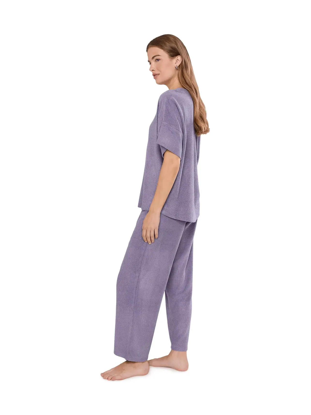 Комплект из топа и брюк Terry Lounge N By Natori — изображение 3 из 5, фиолетовый