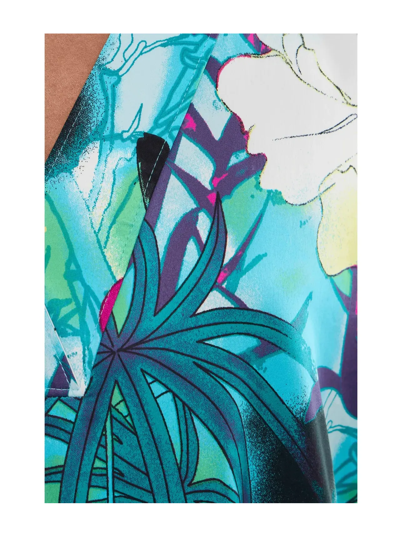 Платье для сна Viva из атласа с принтом N By Natori — изображение 5 из 5, бирюзовый