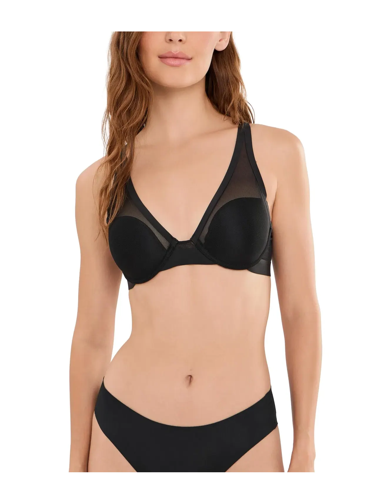 Бюстгальтер-пуш-ап под футболку True Zen Plunge T-Shirt Bra Natori — изображение 1 из 4, черный