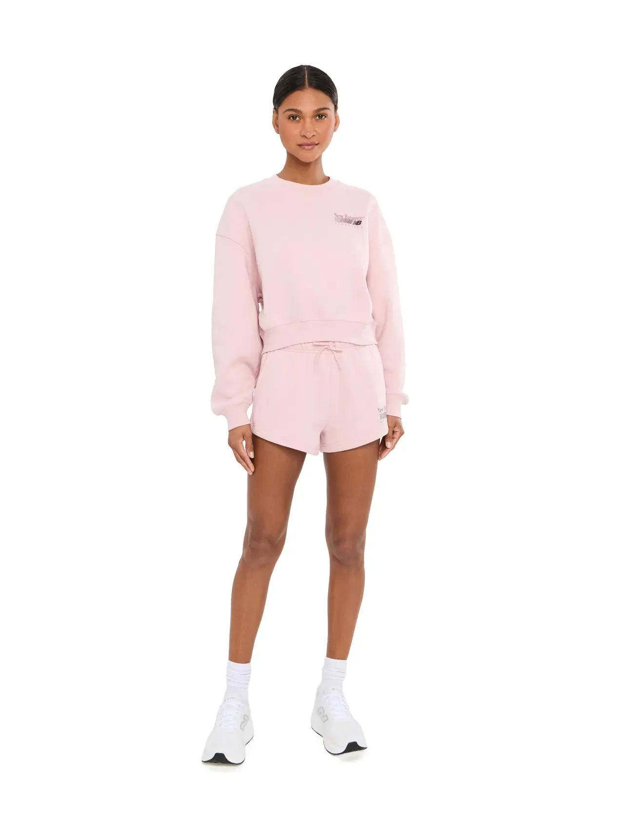 Толстовка Trackside Fleece Crew New Balance — изображение 2 из 5, розовый